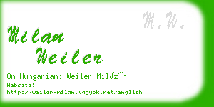 milan weiler business card